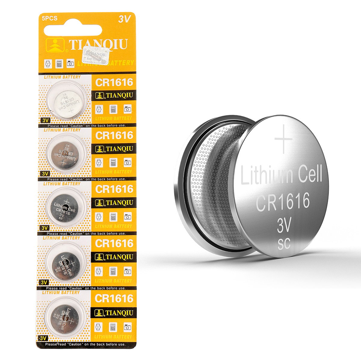 CR-1616 Micro Button Batteries (Total of 5 batteries)