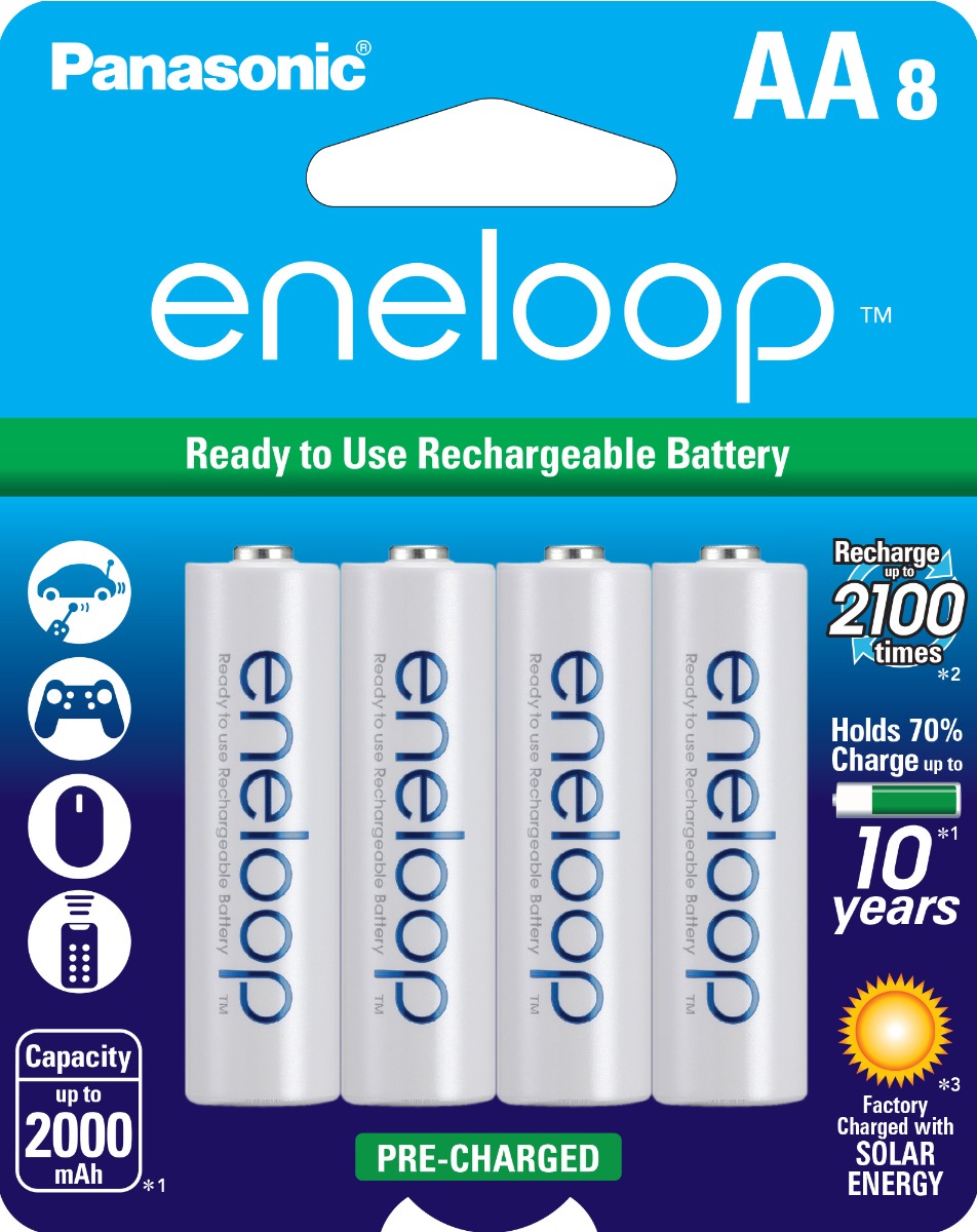 Basics AA High-Capacity Rechargeable Batteries (8-Pack) Pre-charged