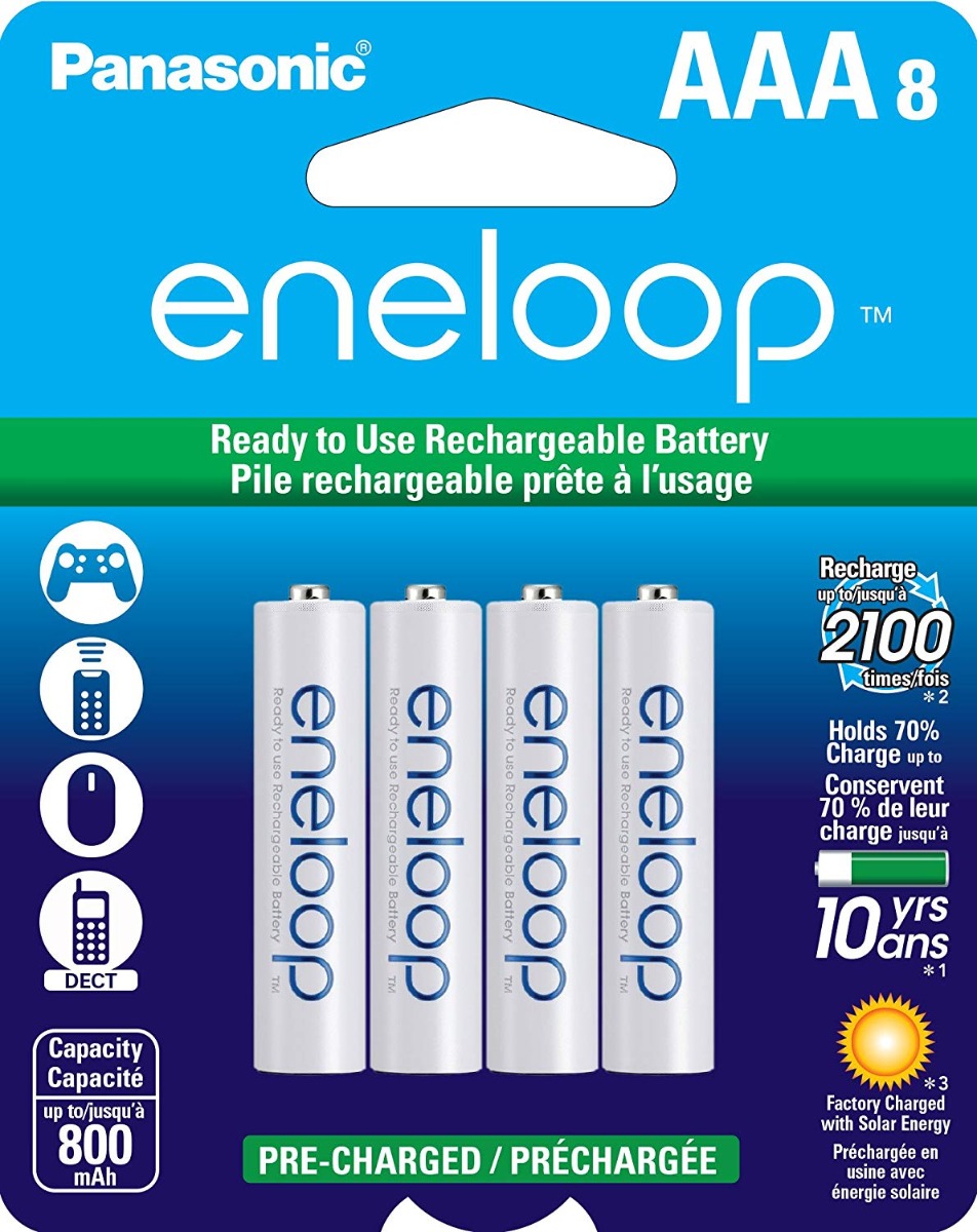 Eneloop (3rd gen) AAA 1800 Cycle, Ni-MH Pre-Charged Rechargeable Batteries,  12 Pack (Discontinued by Manufacturer)