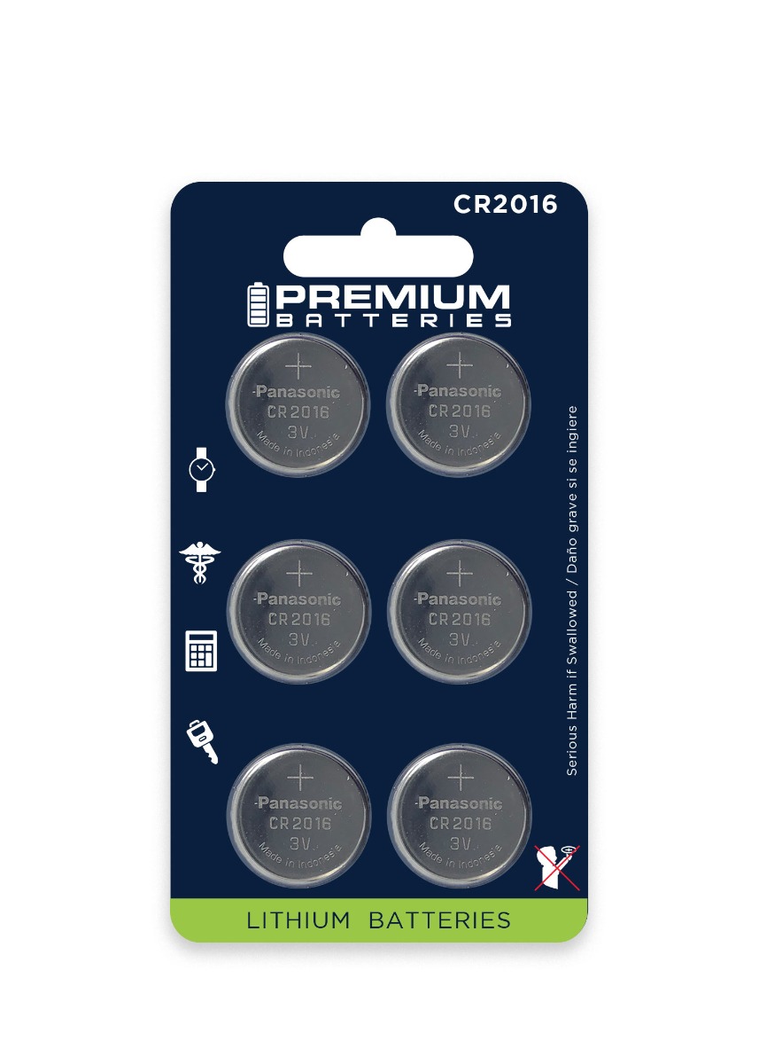 Premium Batteries CR2025 Battery 3V Lithium Coin Cell (6 Panasonic  Batteries) (Child Resistant Packaging)