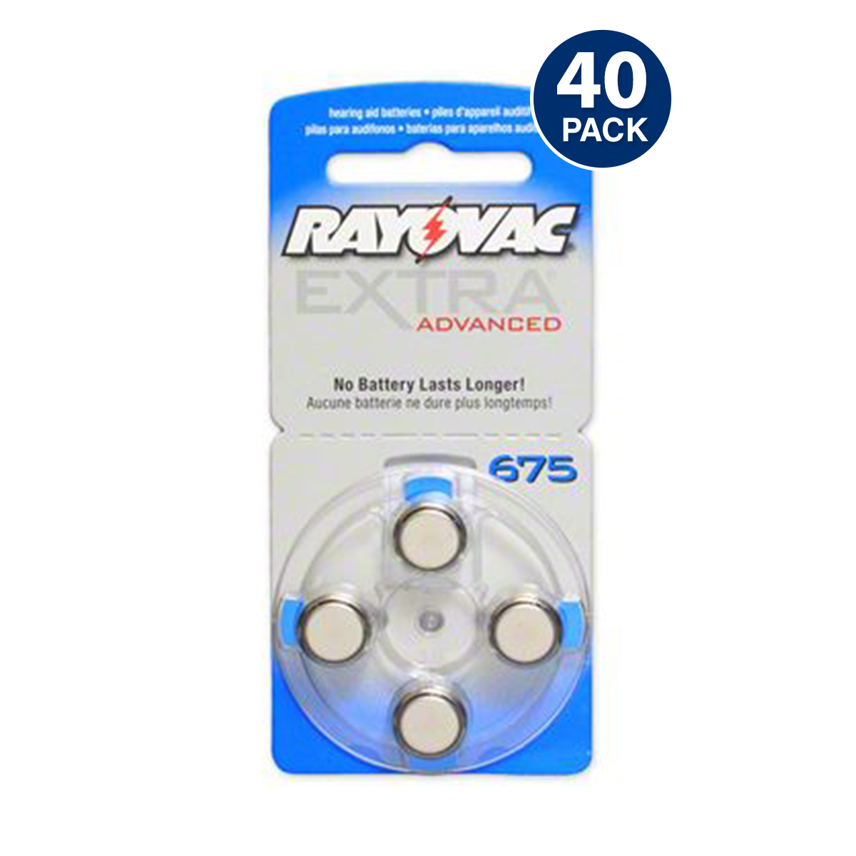 Rayovac 675 Hearing Aid Battery 40 Pack