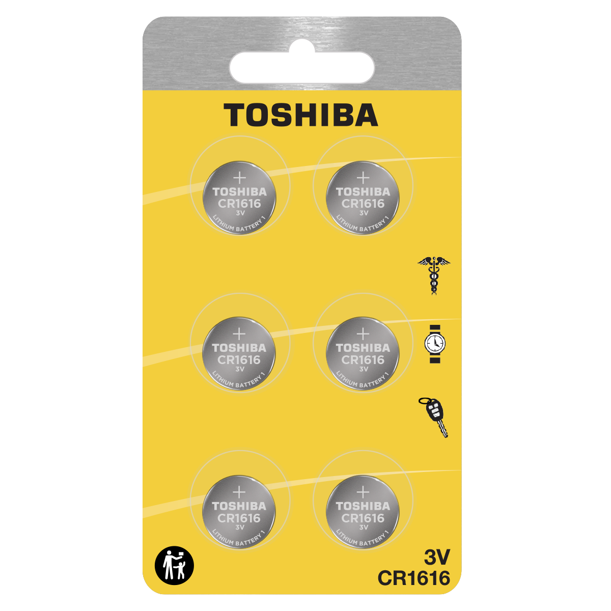 Toshiba CR2025 Battery 3V Lithium Coin Cell (6 PCS Child Resistant Blister  Package)