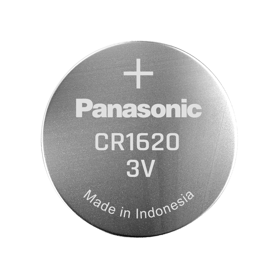 PANASONIC BATTERIES CR1616 Battery, 3 V, Coin Cell, Lithium, 50 mAh, Flat  Top, 16 mm