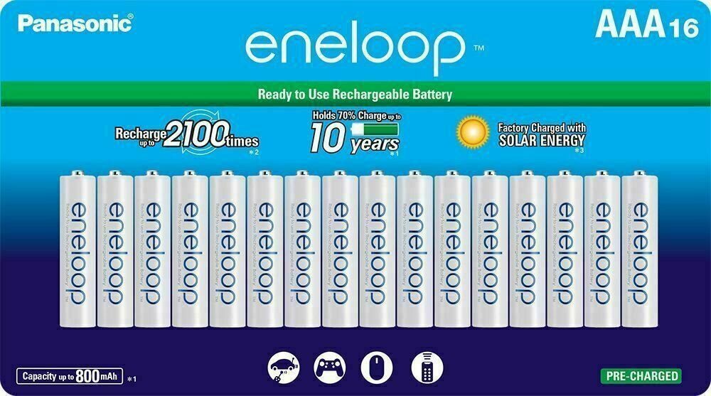 Eneloop (3rd gen) AAA 1800 Cycle, Ni-MH Pre-Charged Rechargeable Batteries,  12 Pack (Discontinued by Manufacturer)