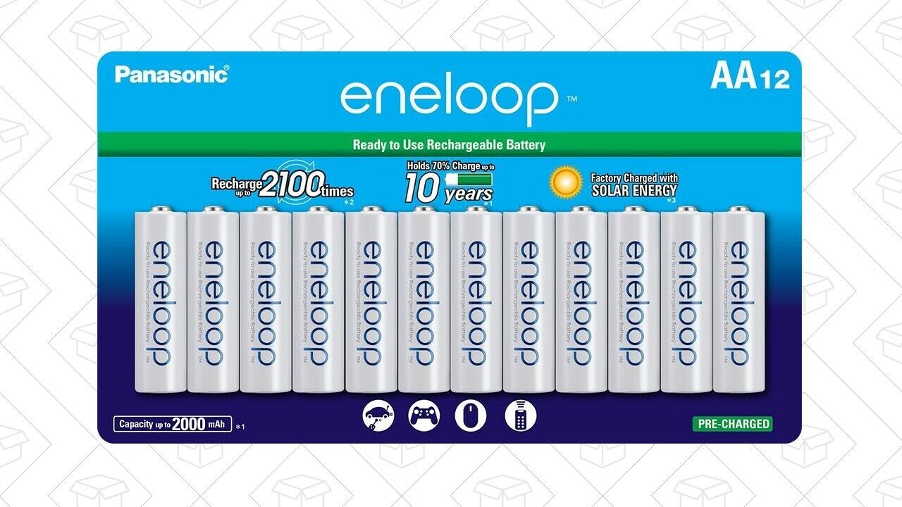 Panasonic 8-pack of Rechargeable Eneloop 2000mAh NiMh AA Batteries