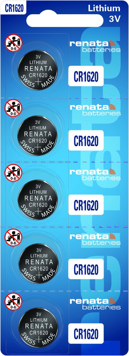 Renata CR1216 Battery 3V Lithium Coin Cell, Bulk